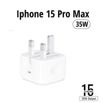 Iphone 15 Pro Max 3 Pin (uk Pin) 35w Usb-c Power Adapter