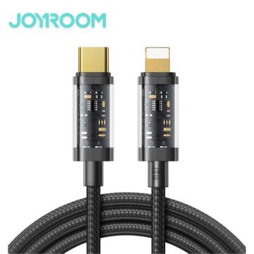 Joyroom S-cl020a12 Type-c To Lightning 30w Data Cable 1.2m Transparent Nylon Black
