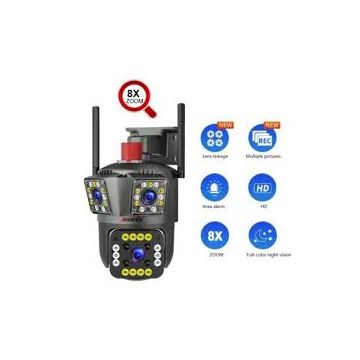 PTZ WiFi Outdoor Security Camera – 3 Lens Waterproof Auto Tracking