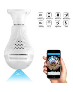 IP WIRELESS PANORAMIC BULB CAMERA 1080P HD 2MP WITH V380 PRO APP