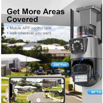 V380 Dual-View Outdoor WiFi PTZ Dome Camera with Supply 