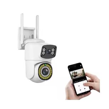 Dual-Lens Outdoor WiFi PTZ Camera with Human Detection 