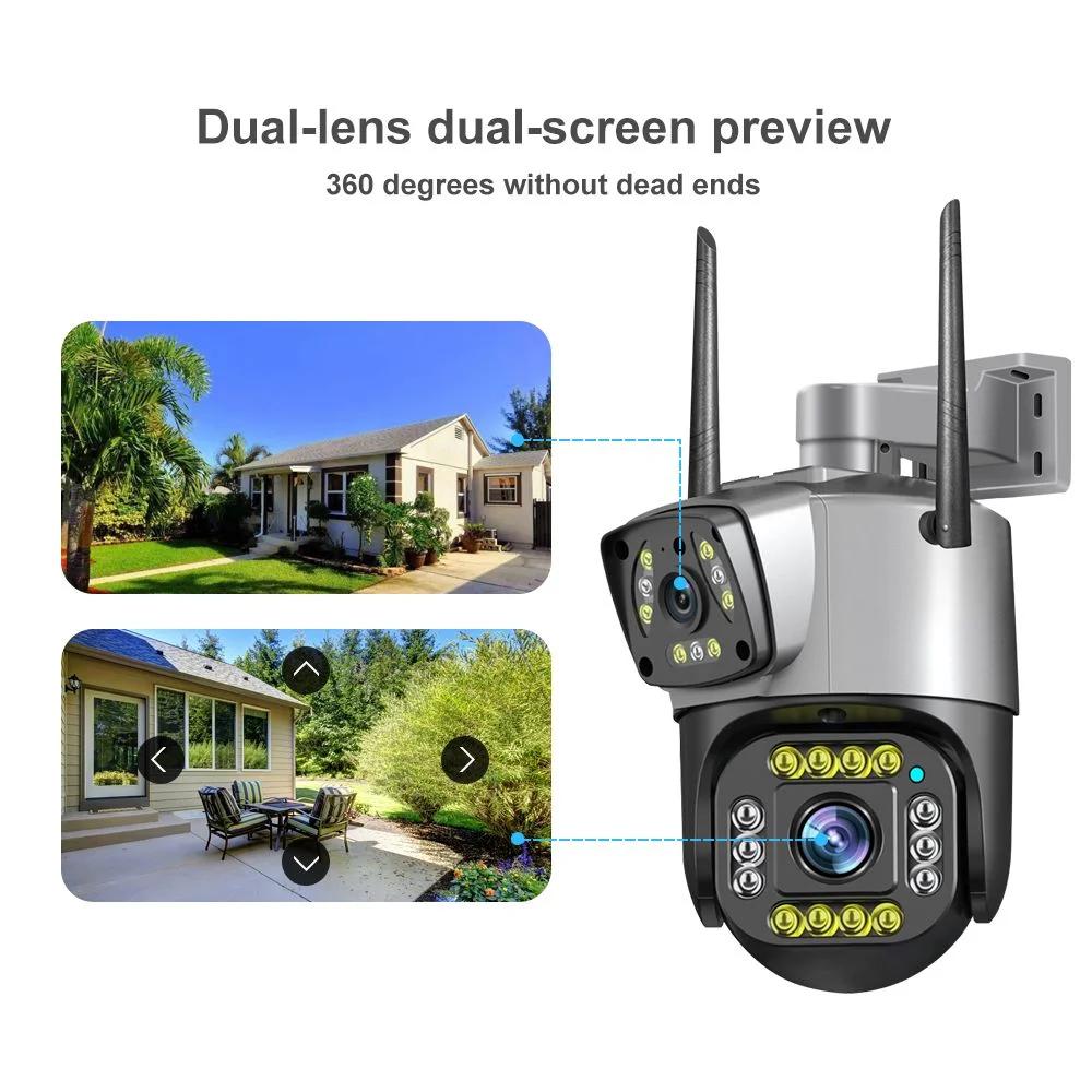 Dual Lens Outdoor Security Camera – 1080P | Color Night Vision | Waterproof