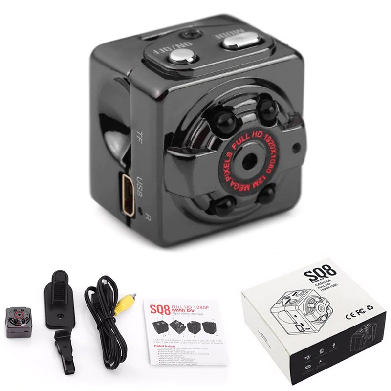 SQ8 Full HD 1080P Mini Camera with Night Vision & Motion Detection