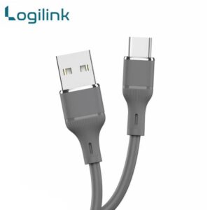 Logilink Usb To Type C Silicone Fast Charging Data Cable 1m (1 Year Warranty) Grey